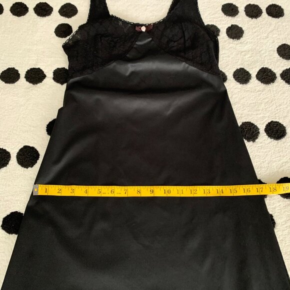 Vintage 90s Slip Dress Small Black Babydoll Short Lingerie Nightgown - Picture 15 of 16